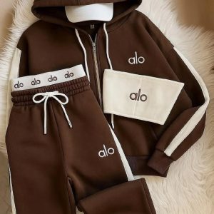 ست ۳ تیکه (سویشرت و شلوار و تاپ alo) زنانه